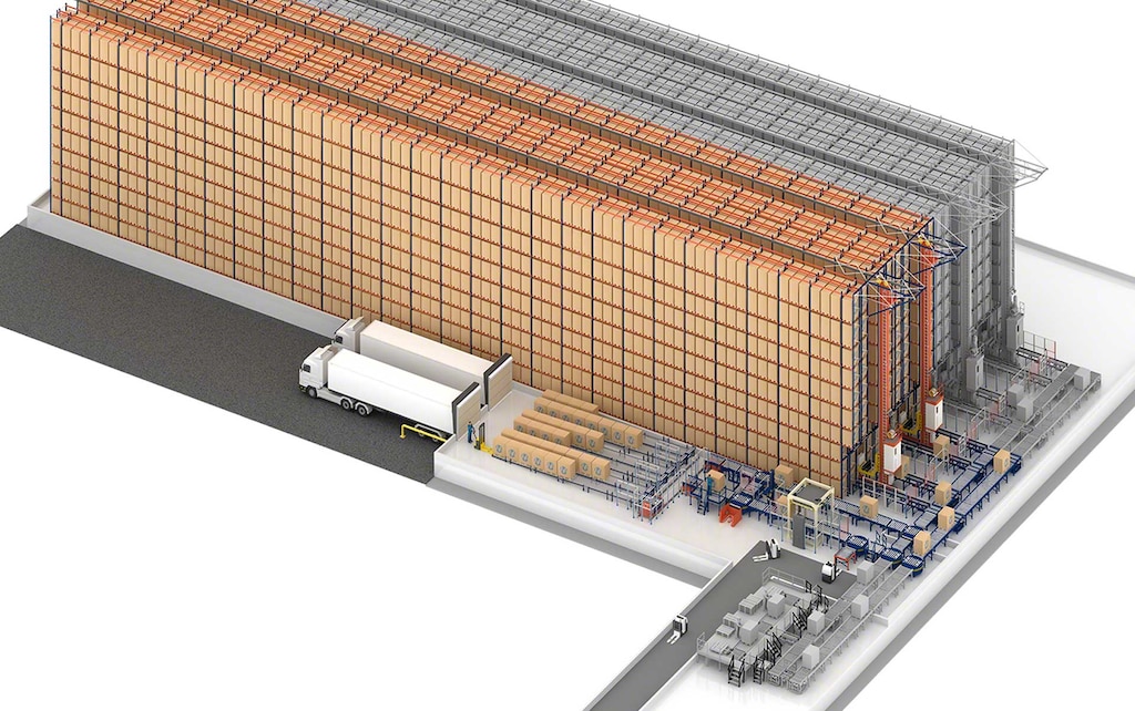 Le magasin automatique de Sabarot avec une capacité de 6 376 palettes